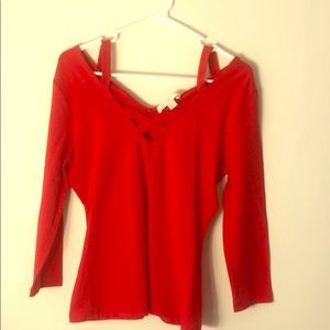 Red blouse from Boston Proper